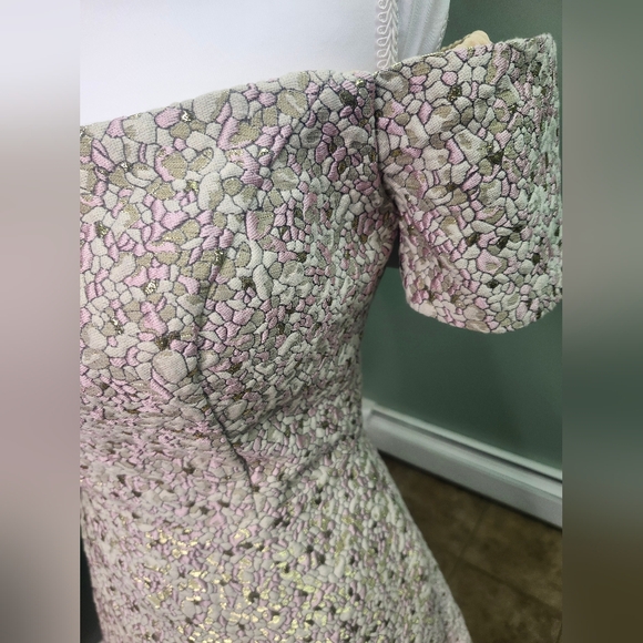 Alyce Paris Pink Floral Off-Shoulder Maxi Dress - Picture 10 of 13